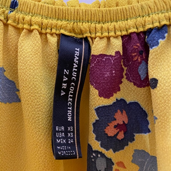 Zara off the shoulder floral top ruffle yellow - Picture 7 of 9